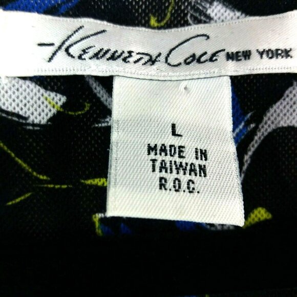 Kenneth Cole NY Dress Womens Large Sleeveless Black Blue Swirls - Picture 5 of 6